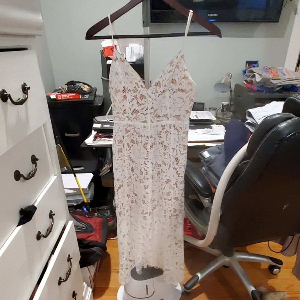White one wish dress midi dress